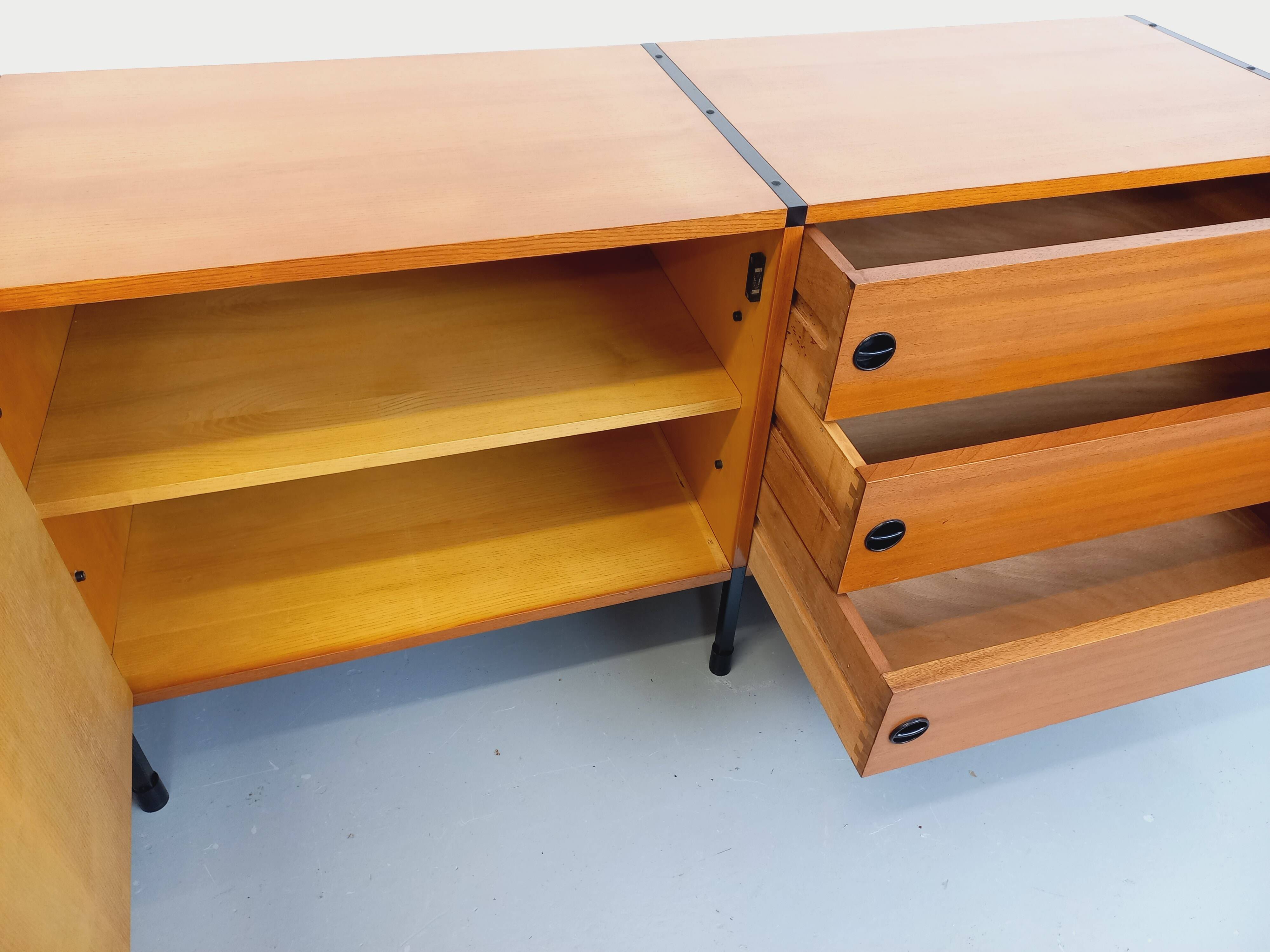 Large vintage modernist low sideboard ARP Minvielle by Guariche Mortier