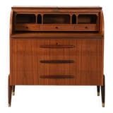 1950s Scandinavian teak secrétaire with elongated sculpted pulls