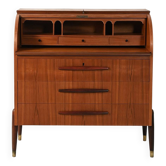 1950s Scandinavian teak secrétaire with elongated sculpted pulls