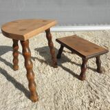 Set 2 decorative milking stools Nature