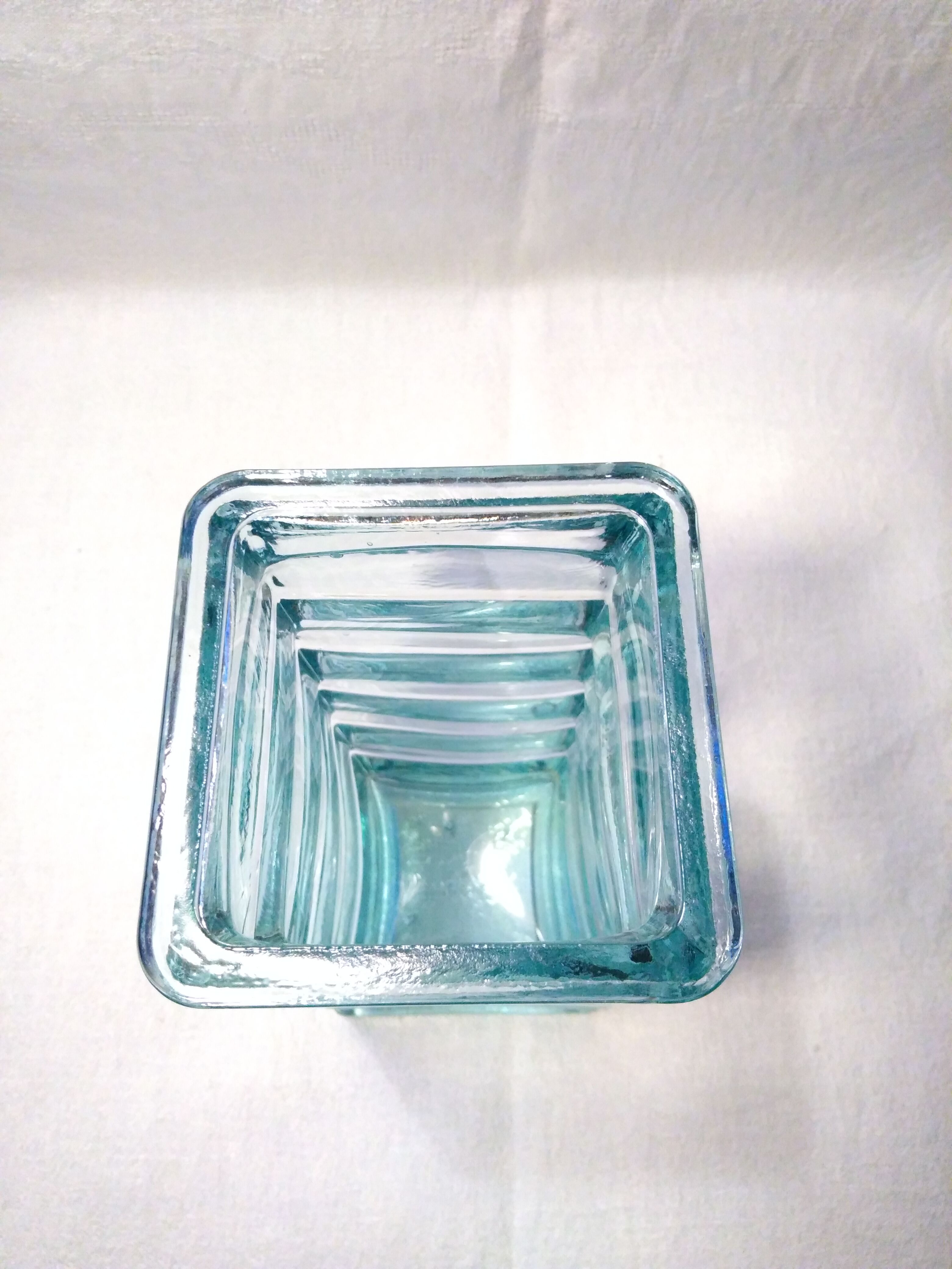Modernist turquoise glass vase