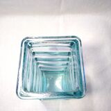 Vase verre turquoise  moderniste