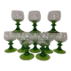 White wine glasses of Alsace ROEMER in crystal green foot