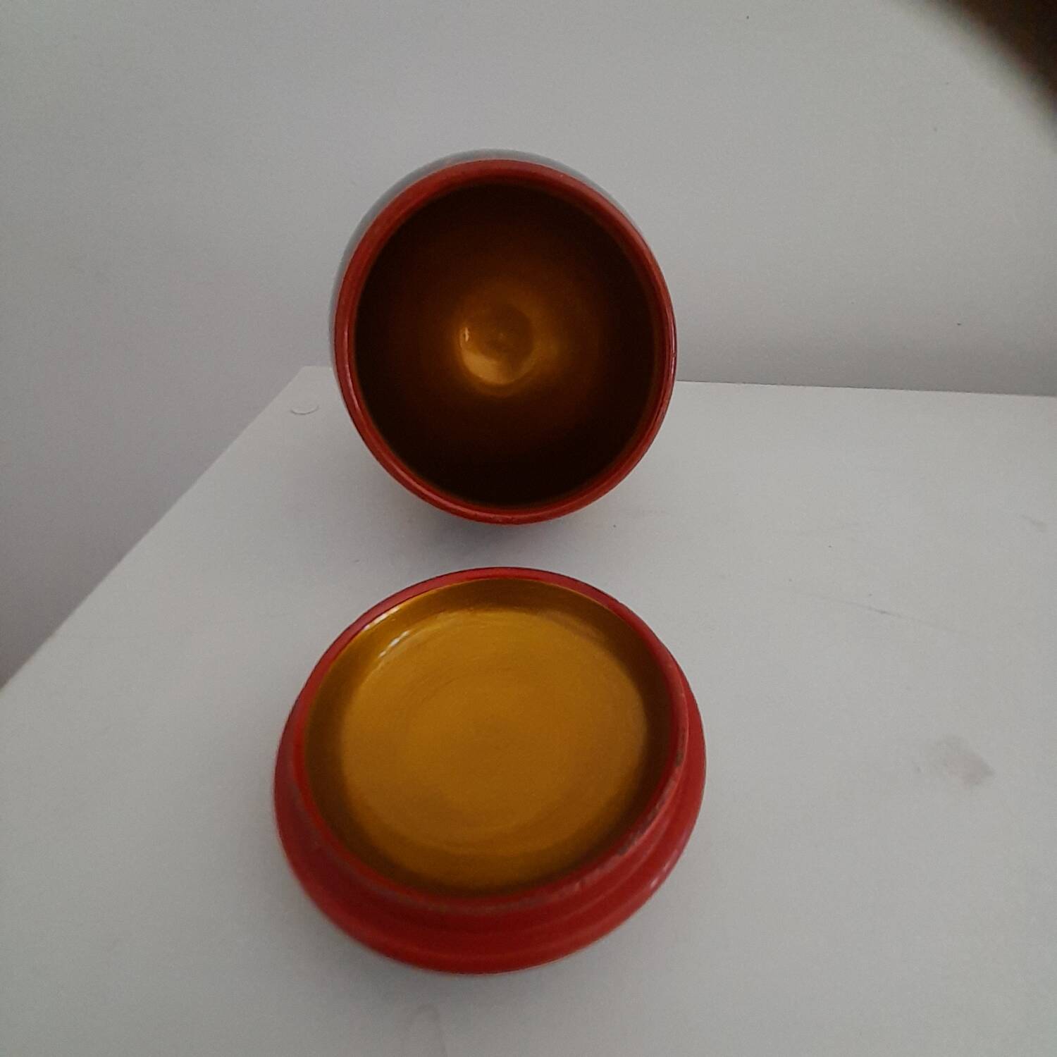 Russian khokhloma candy dish with lid