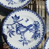 Set of six dessert plates HB Choisy le Roi Japanese model