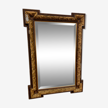 Large mirror gilded wood 76x109