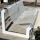 Perforated metal garden bench