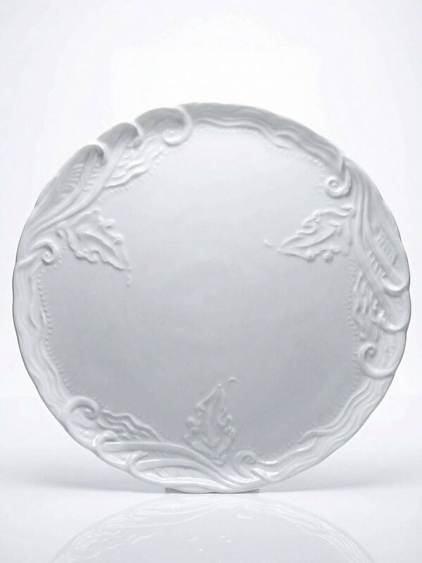 Plat à tarte vintage en porcelaine fine de Limoges blanche