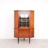 Danish rosewood corner display cabinet, 1960s