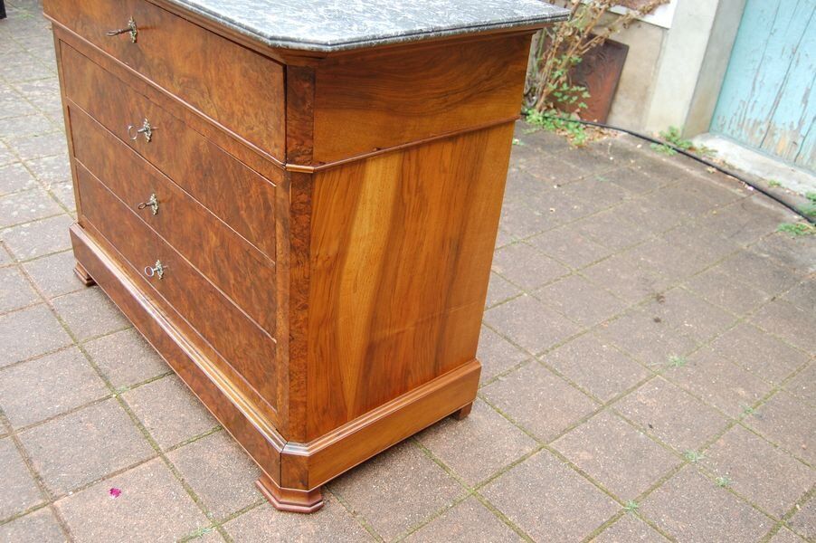 Louis Philippe period walnut secretary chest of drawers from the 19th century.