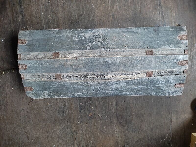 Coffre malle en bois massif boite Rangement