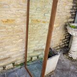 Art Deco oak mirror with bevelled glass from the 1930s.