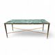 Green marble and brass coffee table