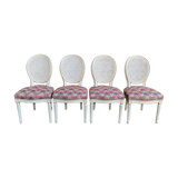 4 chairs louis XVI style medallion