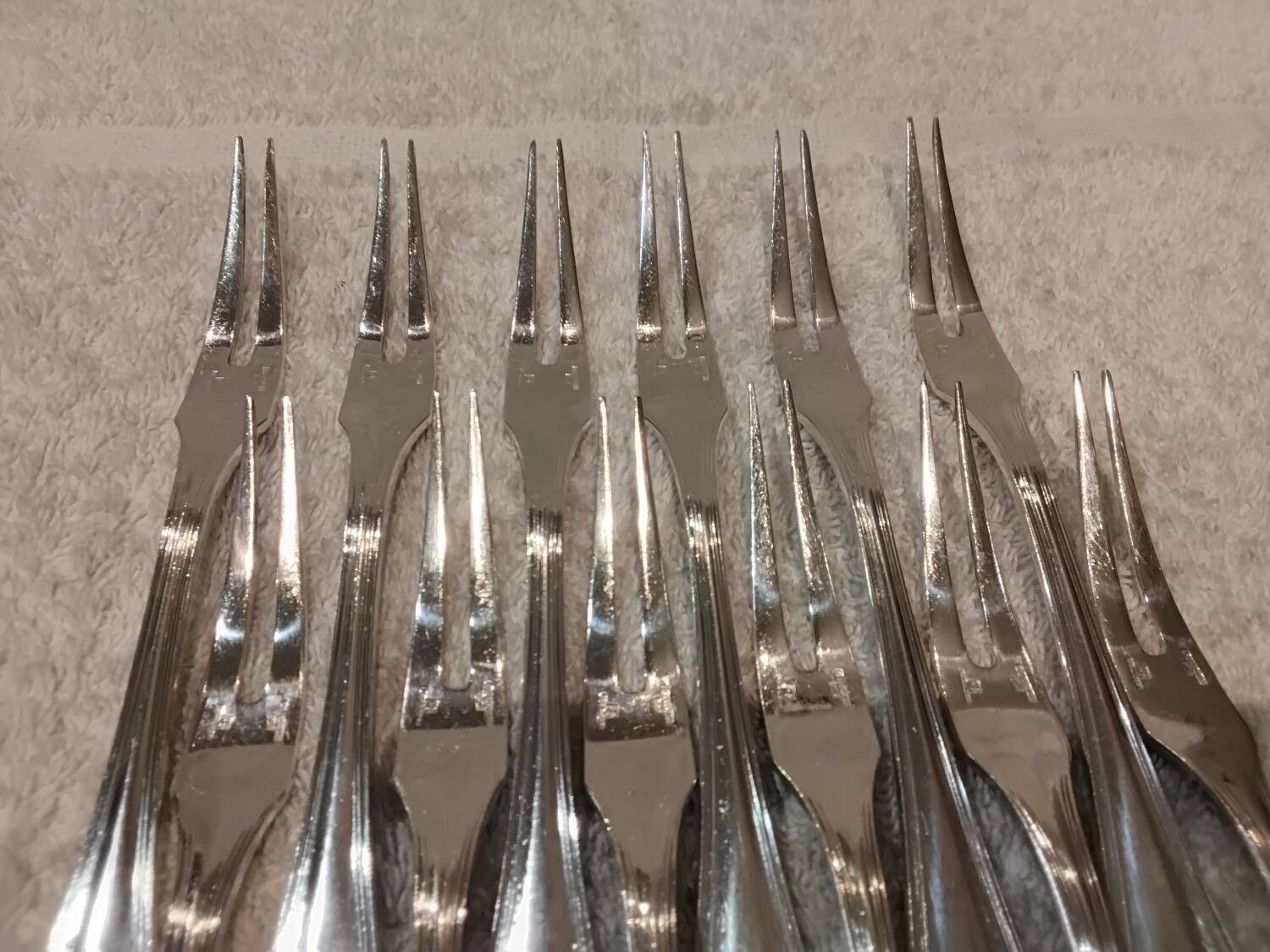 12 silver-plated snail forks by Christofle Spatours