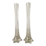 Paire de vases hauts anciens en verre transparent