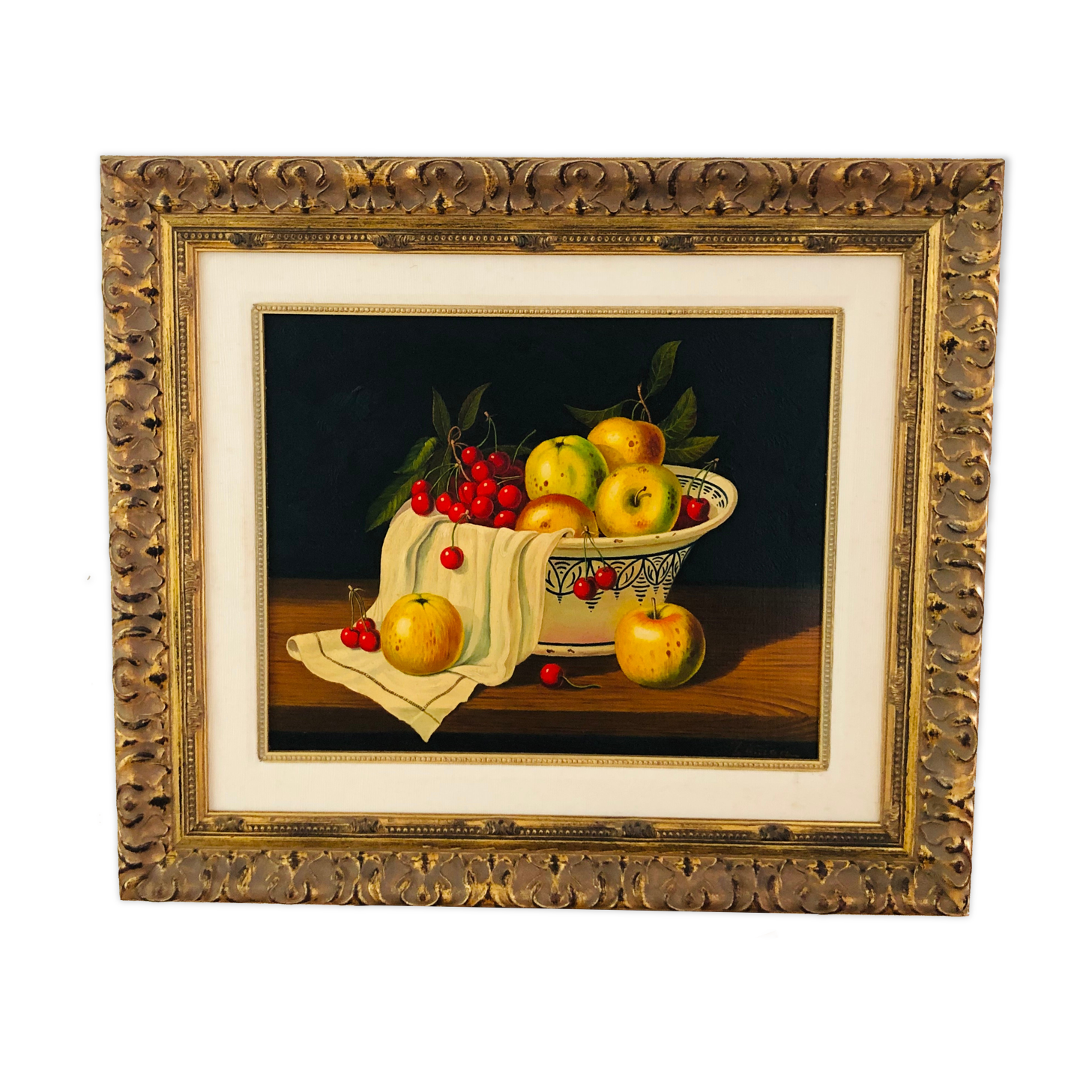 Table: Oil on canvas Still life with fruit