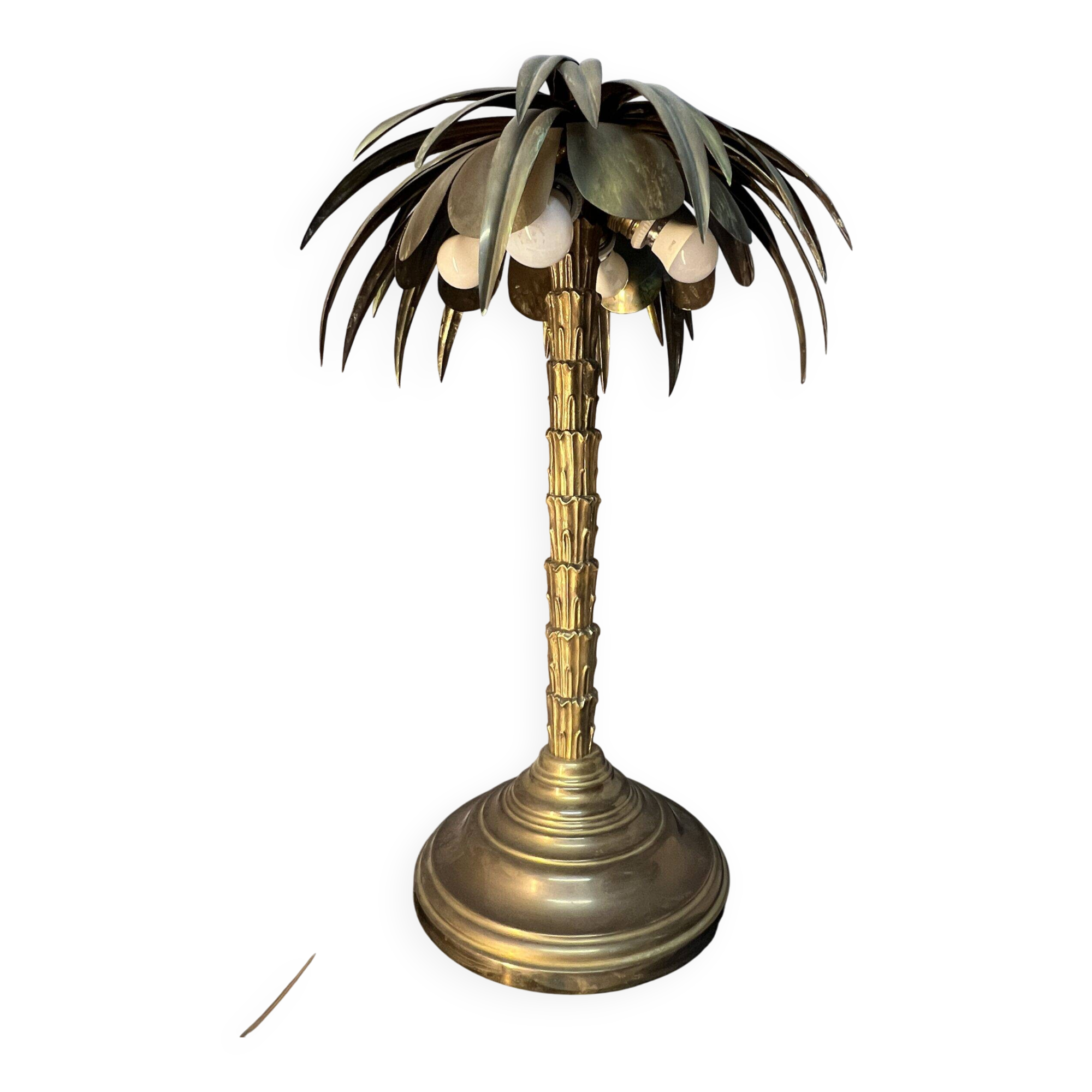 Palm tree lamp  bronze and brass