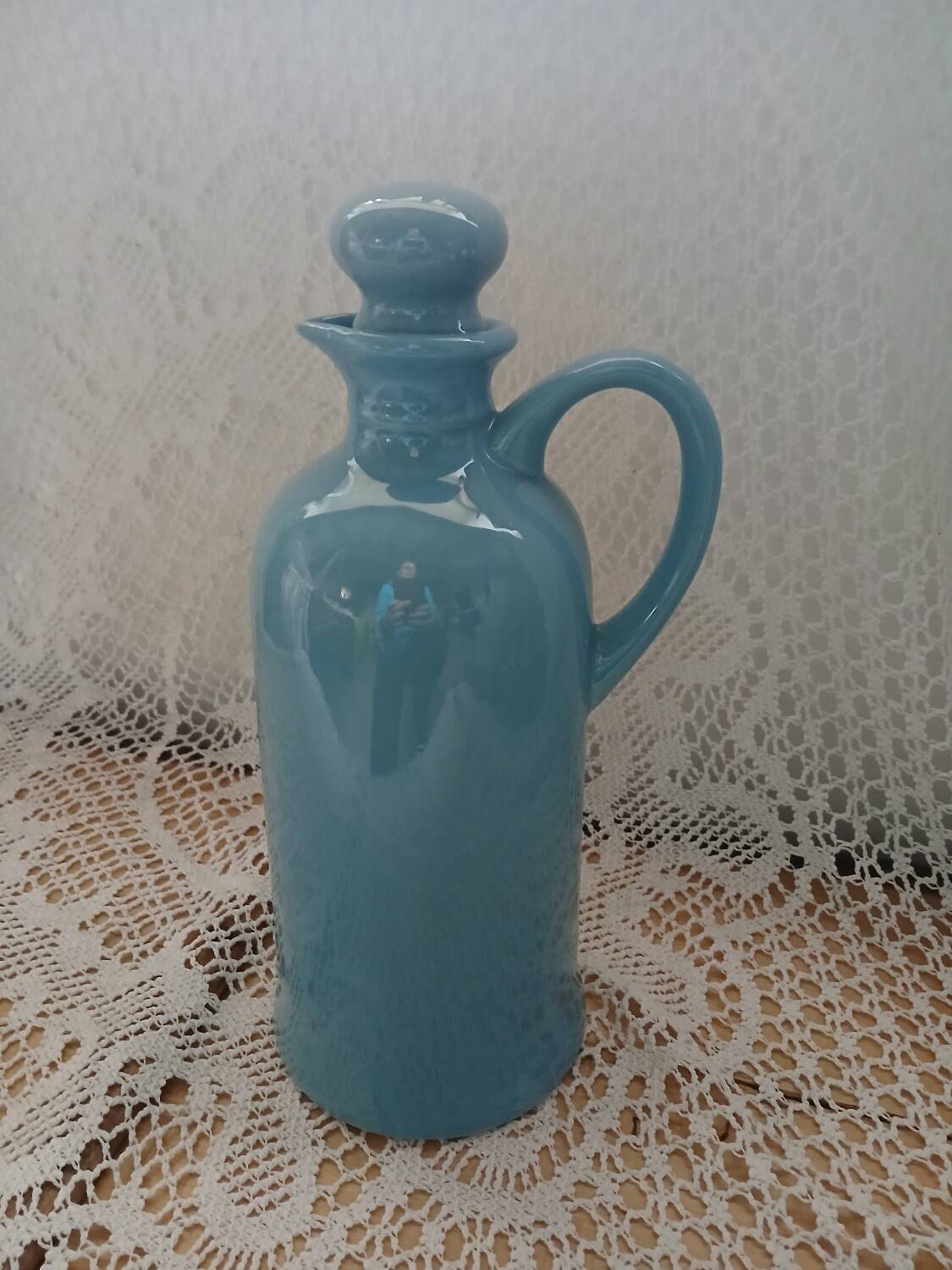 Blue ceramic bottle