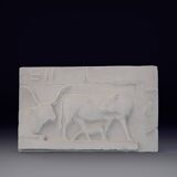 Plaster reproduction, 2 cows and 1 calf, Egyptian style