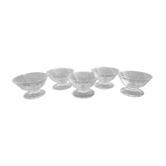 Champagne cups in crystal engraved "ear of wheat" vintage