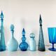 Blue pedestal vase - Italy Empoli 1960