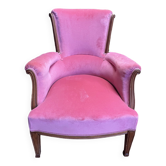 Louis XVI style bergère in pink velvet