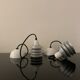Pair of vintage pendant lights - 70s design metal lamps
