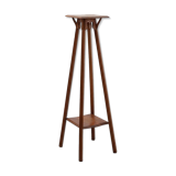 Art Deco tall oak wooden console or pedestal, France 1920s