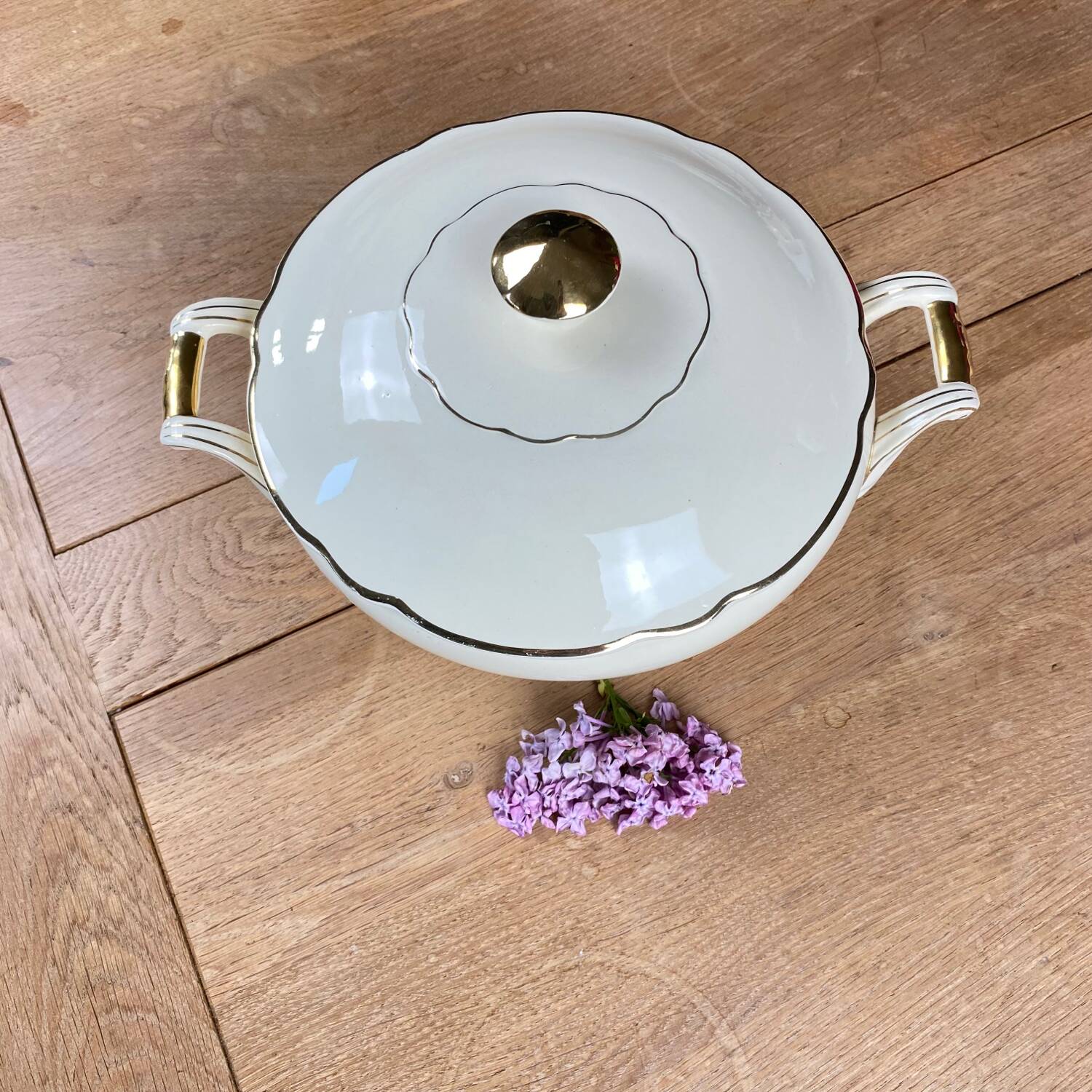 Opaque porcelain soup tureen Digoin and Sarreguemines