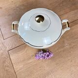 Opaque porcelain soup tureen Digoin and Sarreguemines