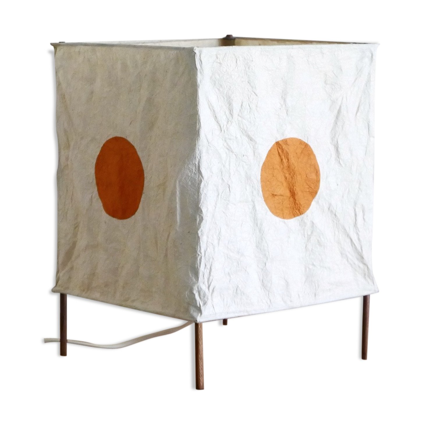 Lamp square rice paper, orange round, 70 years