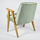 Classic Polish Vintage Armchair, model 366 designed by J. Chierowski, 1960, olive velvet, oak wood