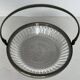 Antique glass cup with metal frame