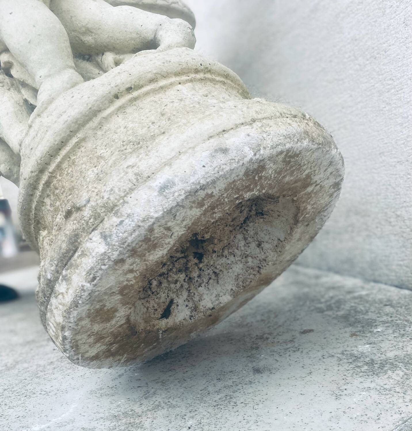 Garden statues 3 angels child stone decoration cup