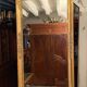 Large mirror fireplace mirror in wood and gilded stucco XIX Restoration