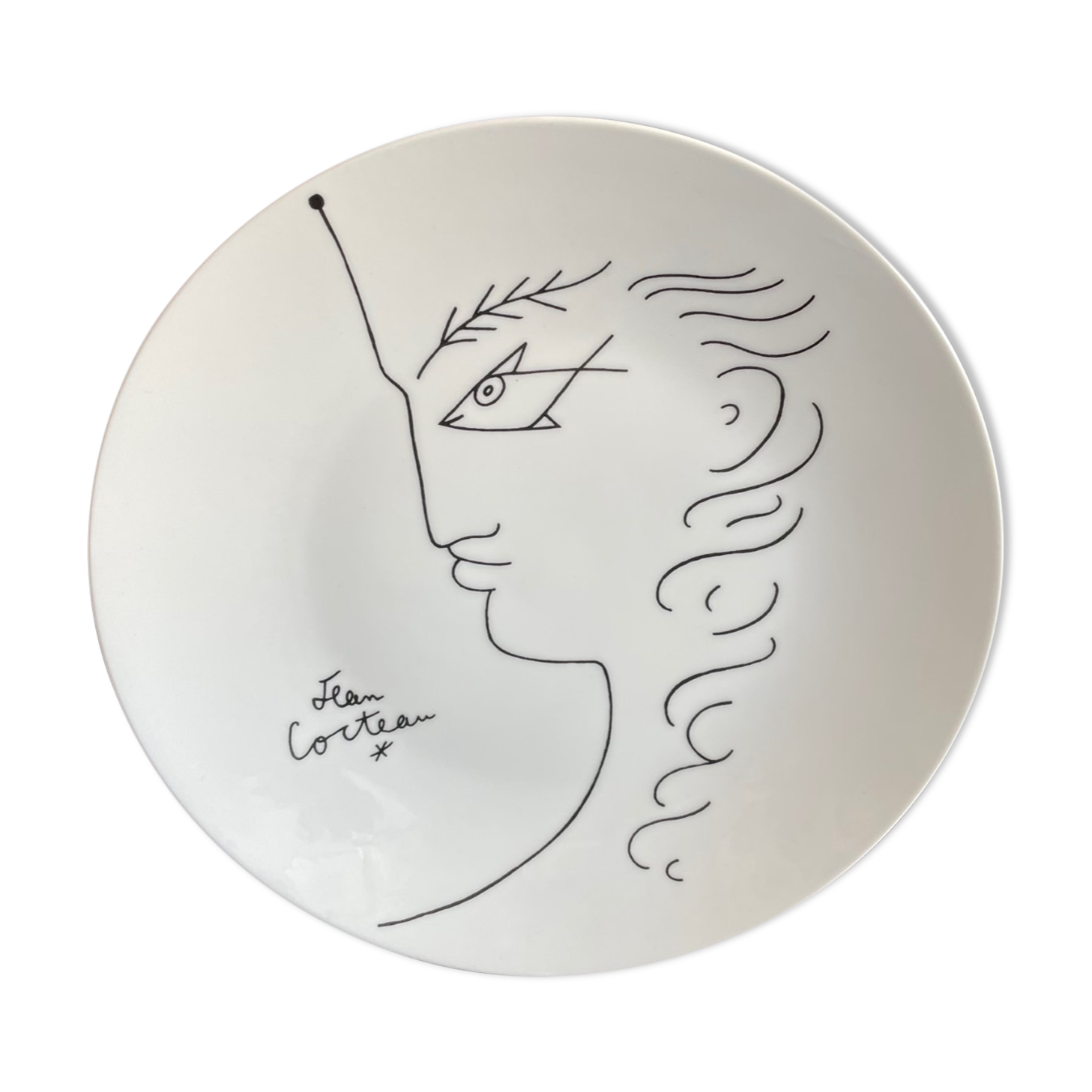 Porcelain plate designed by Jean Cocteau