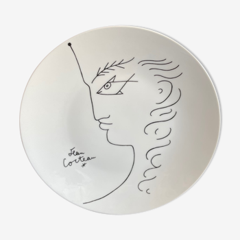 Porcelain plate designed by Jean Cocteau