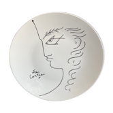 Porcelain plate designed by Jean Cocteau