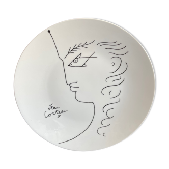 Assiette en porcelaine dessin de jean cocteau