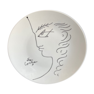 Porcelain plate designed by Jean Cocteau