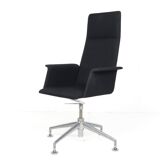 Conference chair, Brunner, with textile cover, black, chrome