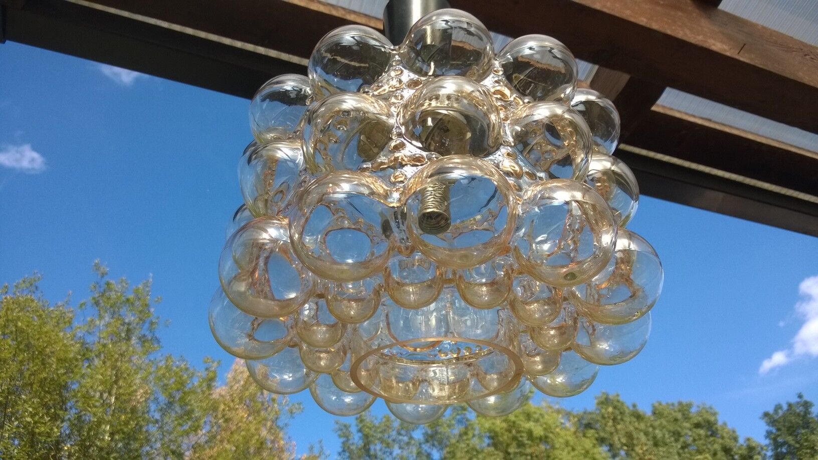 Hanging lamp bubble glass Helena Tynell for Limburg