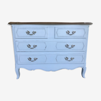 Commode Louis XV blanche patinée rénovée