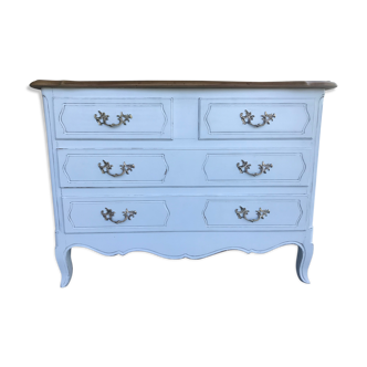 Commode Louis XV blanche patinée rénovée