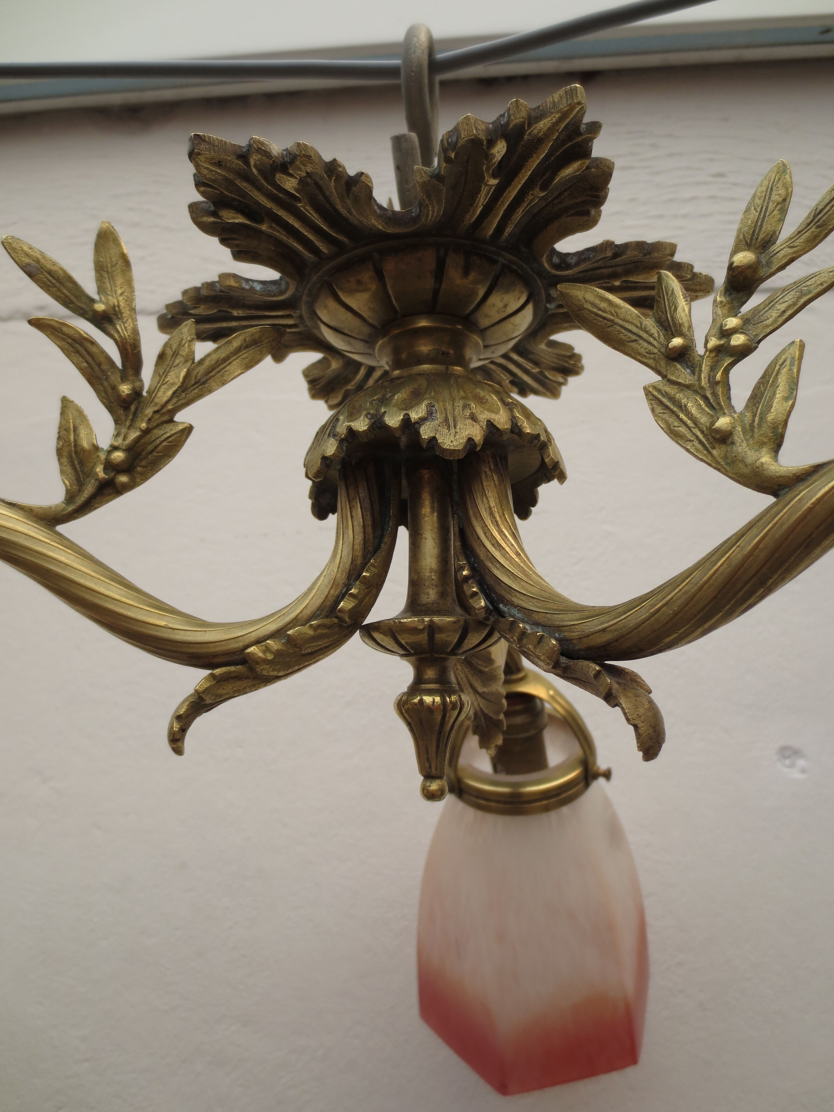 Ancien lustre art déco en bronze