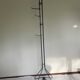 Vintage coat rack from the 1960s in iron and wood, brutalist art deco, standing, France.