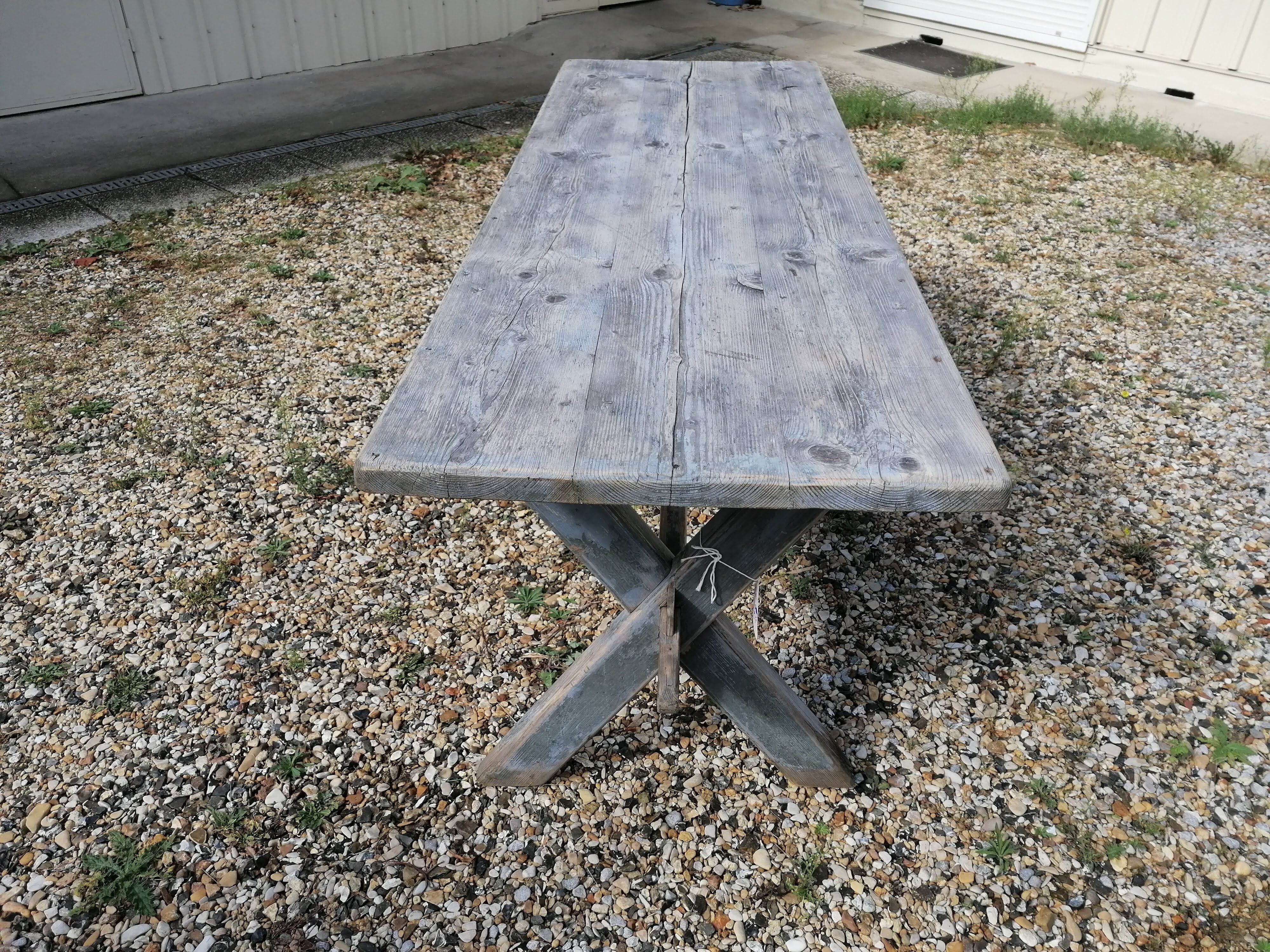 tAble vintage wooden farmhouse 2m, X feet