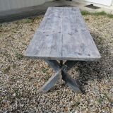 tAble vintage wooden farmhouse 2m, X feet