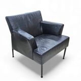 Kinnarps Sweden Meo 357 arm chair black leather 1990s Dan Ihreborn